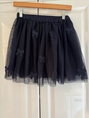 Stella McCartney Girls Navy Tulle Skirt with Appliqué Bows Sz 14 EUC